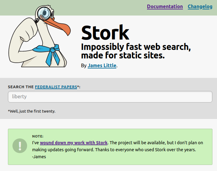 screenshot stork_search abandoned message