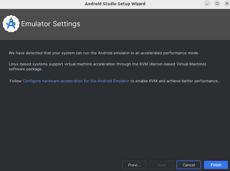 screenshot Install Wizard Emulator Settings